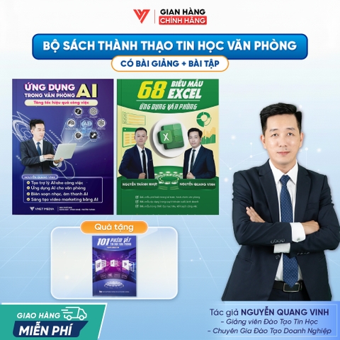 Bộ 2 Sách Ứng Dụng AI Trong Văn Phòng và 68 Biểu Mẫu Excel