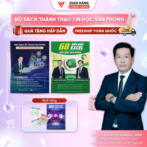 Bộ 2 Sách Ứng Dụng AI Trong Văn Phòng và 68 Biểu Mẫu Excel
