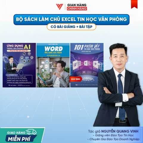 Bộ 2 Sách Ứng Dụng AI Và Word - Ứng Dụng Văn Phòng Từ Cơ Bản Đến Nâng Cao