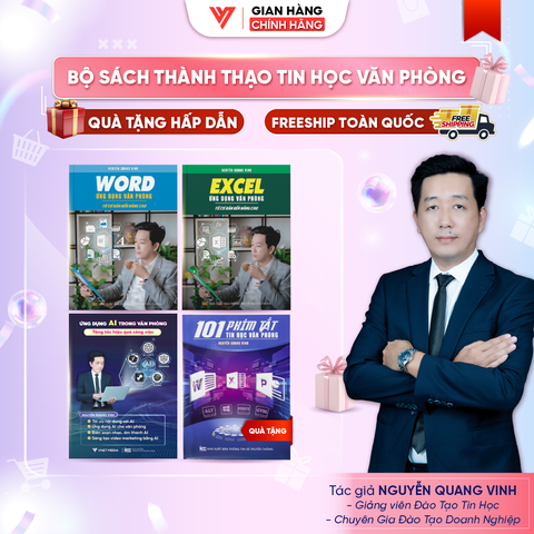 Bộ 3 Sách Word - Excel - Ứng dụng AI trong văn phòng