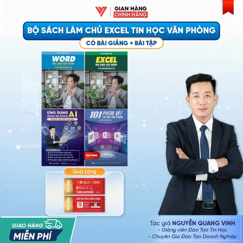 Bộ 3 Sách Word - Excel - Ứng dụng AI Trong Văn Phòng