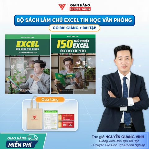 Bộ 2 Sách Tin Học Excel Từ Cơ Bản Đến Nâng Cao Và 150 Thủ Thuật Ứng Dụng Văn Phòng