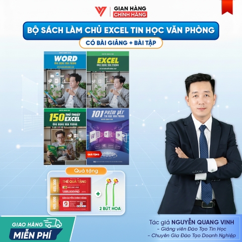 Bộ 3 Sách Word - Excel Và 150 Thủ Thuật Ứng Dụng Văn Phòng Từ Cơ Bản Đến Nâng Cao