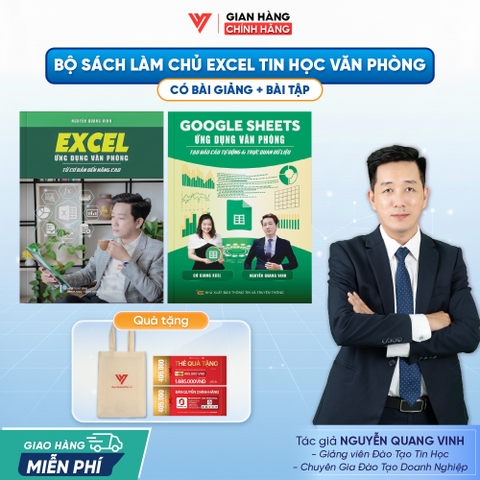 Bộ 2 Sách Tin Học Excel Từ Cơ Bản Đến Nâng Cao Và Google Sheets Ứng Dụng Văn Phòng
