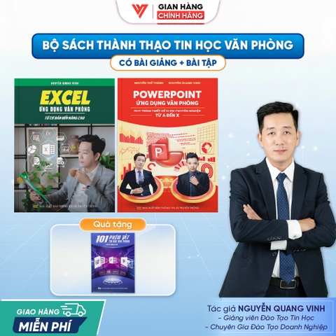 Bộ 2 Sách Excel - PowerPoint Ứng Dụng Văn Phòng
