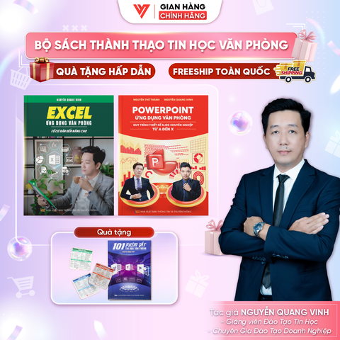 Bộ 2 Sách Excel - PowerPoint ứng dụng văn phòng