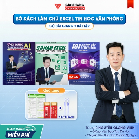 Bộ 2 Sách Ứng Dụng AI Và 90 Hàm Excel Ứng Dụng Văn Phòng