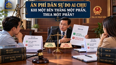 Án phí dân sự do ai chịu khi một bên thắng một phần, thua một phần?