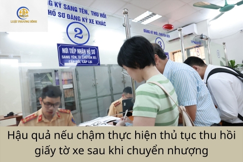Hậu quả nếu chậm thực hiện thủ tục thu hồi giấy tờ xe sau khi chuyển nhượng