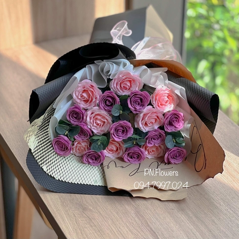 Hoa Sáp Ecuador 19 Bông Tone Tím Nho