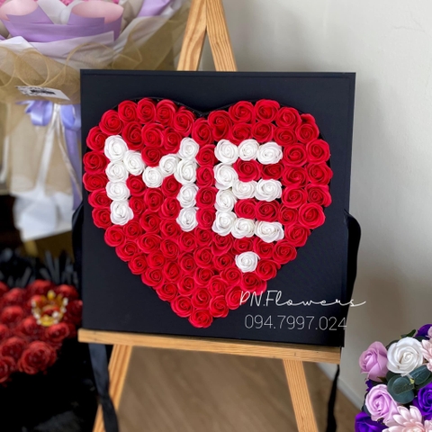 Hộp Trái Tim Hoa Sáp 99 Bông Chữ "Mẹ" Tone Đỏ
