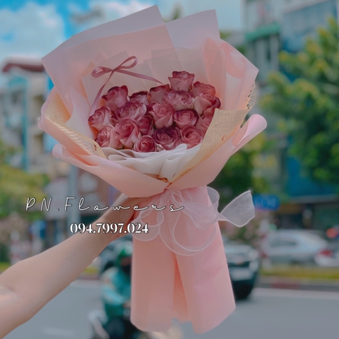 Bó 19 Bông Hoa Sáp Xịt Sơn Hồng