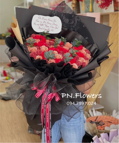 Bó Hoa Sáp 70 Bông Mix Tone Đỏ