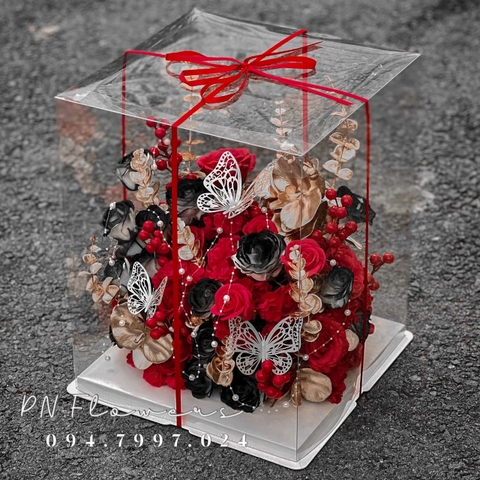 Hộp Mika Trong Hoa Sáp Mix