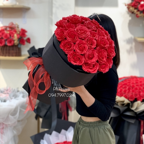 Bó hoa sáp 7 lớp 33 bông đỏ