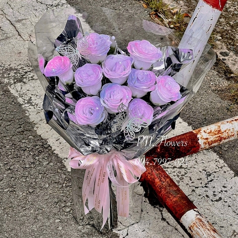 Bó 10 bông kim tuyến galaxy