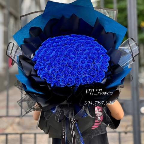 Hoa sáp 99 bông xanh dương - new