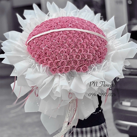 Hoa Sáp 199 Bông Hồng Nude Mẫu Tròn