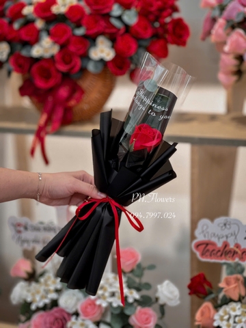 bó 1 bông hoa sáp đỏ