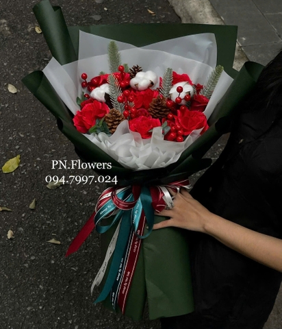 Bó Hoa Sáp Giáng Sinh