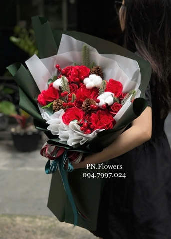 Bó Hoa Sáp Giáng Sinh