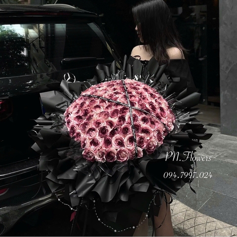 Hoa Sáp 99 Bông 7 Lớp Xịt Sơn