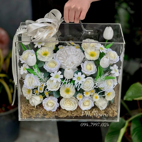 Vali Hoa Sáp Đẹp Tone Trắng Kem Size Lớn