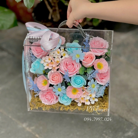 Vali Hoa Sáp Đẹp Tone Hồng Pastel Size Nhỏ