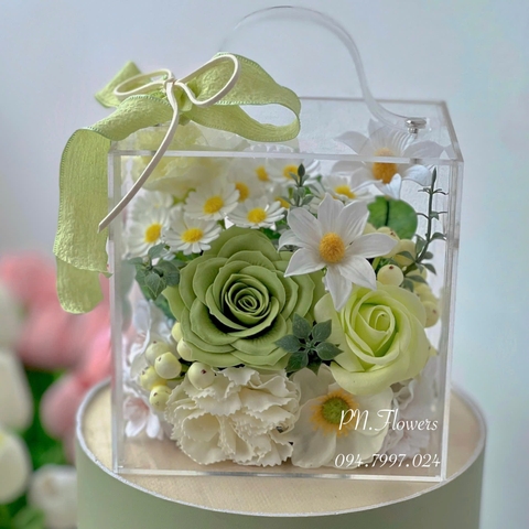 Vali Hoa Sáp Mini Tone Xanh Lá