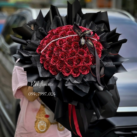 Bó Hoa Sáp 50 Bông 7l Đỏ Đô