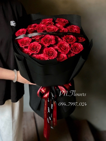 Bó Hoa Sáp 50 Bông Euador Tone Đỏ Đô