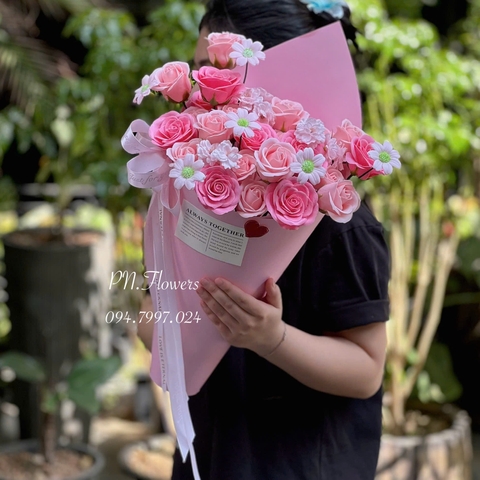 Bó Hoa Sáp Ốc Quế Tone Hồng