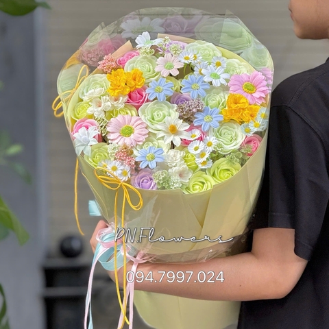 Bó Hoa Sáp Thơm 50 Bông Mix Đủ Màu