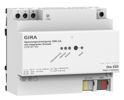 Power supply 1280 mA with integrated choke for Gira One and KNX - Gira Germany