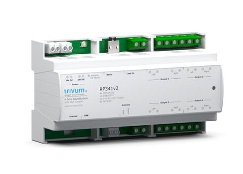 Bộ điều khiển âm thanh 4 vùng KNX gắn ray - Trivum