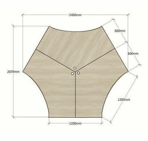 Cụm bàn làm việc 3 người/ CBLV-KN-05-C3