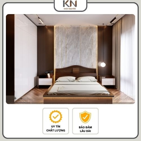 GIƯỜNG NGỦ GỖ HIỆN ĐẠI CÓ ĐÈN LED/ GGDL-KN-N01