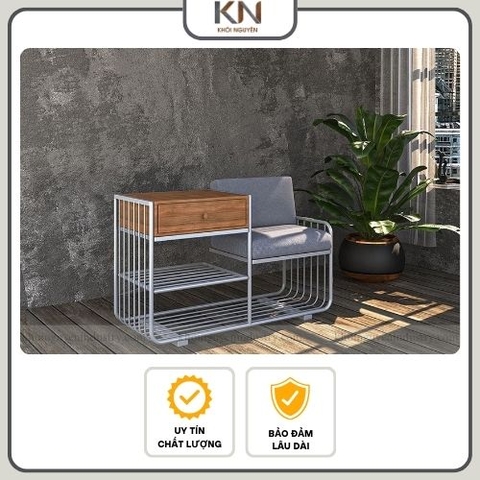 KỆ GIÀY KẾT HỢP GHẾ NGỒI/ KGKH-KN-01