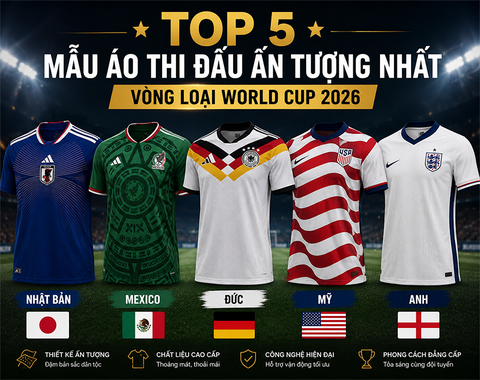 Top 5 Mẫu Áo Thi Đấu Ấn Tượng Nhất Vòng Loại World Cup 2026