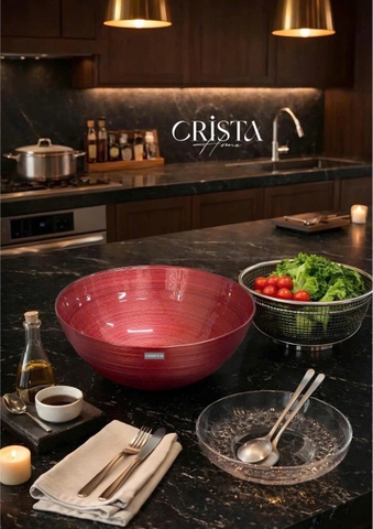 BỘ 2 BÁT THỦY TINH TRÒN 4.5L + 2.2L CRISTA HOME C26012604