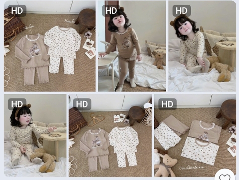1 SÉT 2 BỘ ZÍP DÀI TAY TONE NÂU HQ26082140