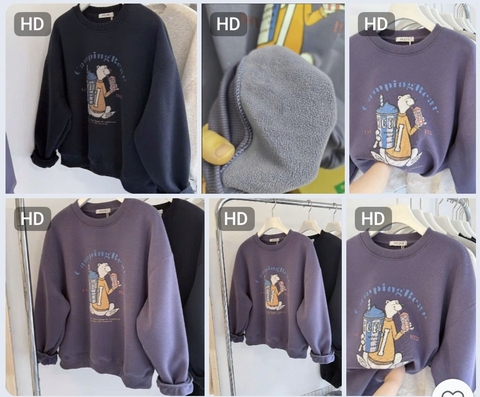 Áo sweater nỉ bông có lót lông H2608284