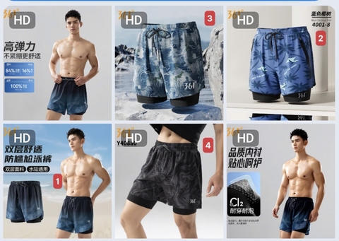 QUẦN BƠI NAM CHÍNH HÃNG 361 2 LỚP -C26061702