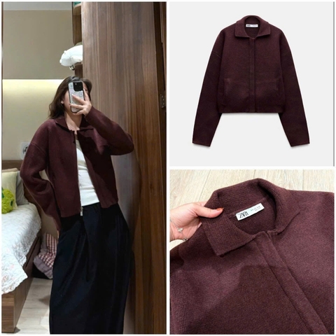 Cardigan dạng khoá kéo T25121004