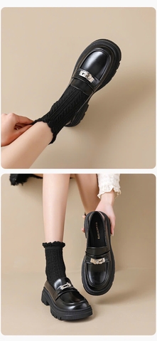 Giày loafer da bóng mềm xuất Nhật cao 4-5cm C26081702