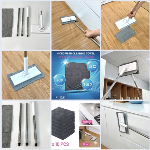 Cây lau nhà kẹp khăn đa năng xoay 360 độ Mirai CN26042931