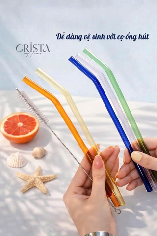 BỘ 5 ỐNG HÚT THỦY TINH SẮC MÀU 23CM CRISTA HOME, 60248. 60249 C26051432