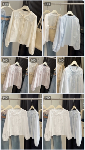 SƠMI CỔ BÈO PHỐI REN DÀI TAY ANNA H26050202