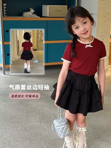 áo đỏ viền trắng nơ xinh nhà AMBB C26022807