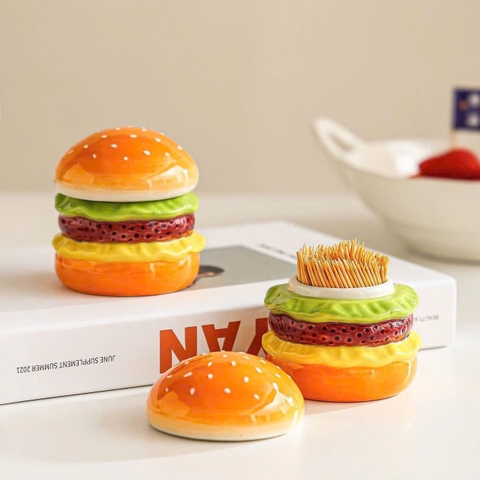 HŨ ĐỰNG TĂM GỐM SỨ HAMBURGER CN26071233